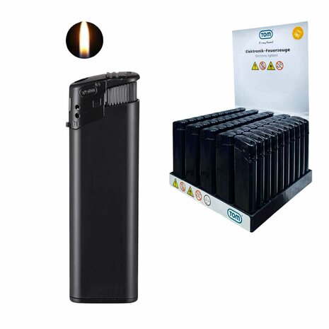 Briquets &eacute;lectriques - Briquets noirs imprimables vierges - Lot de 50 - R&eacute;glables et rechargeables