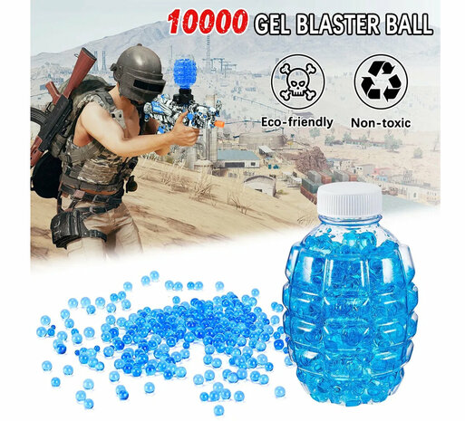 Gel Blaster AK47 - Luminous Silencer met Led licht - compleet set - oplaadbaar - 45 cm Blauw