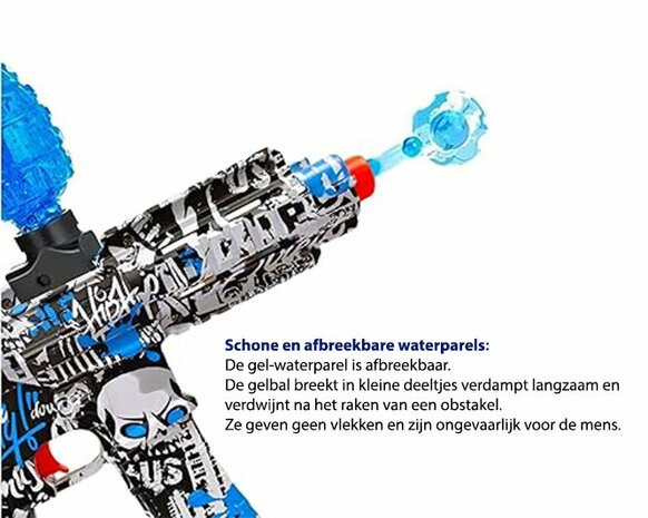 Gel Blaster- Elektrische pistool  - Green Graffiti  - compleet set incl. gel ballen - oplaadbaar - 48CM