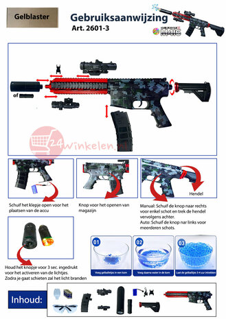 Gel Blaster - M16 - Luminous Silencer - LED Light - incl. gelballetjes - compleet set - oplaadbaar - 78CM