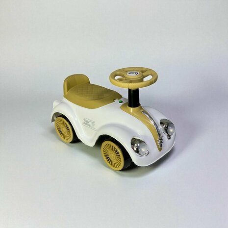 Loopauto Classic Luxury Retro Car - 55CM - Wit - muziek en lichtjes