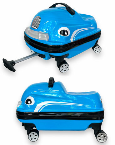 Kinderen Koffer - Zit en Loopauto - 2 in 1 Blauw - 32L