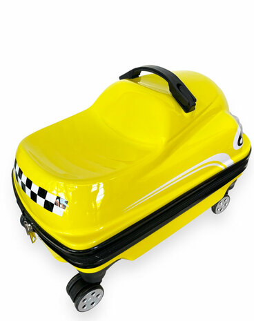 Kinderen Koffer - Zit en Loopauto - 2 in 1 Geel - 32L