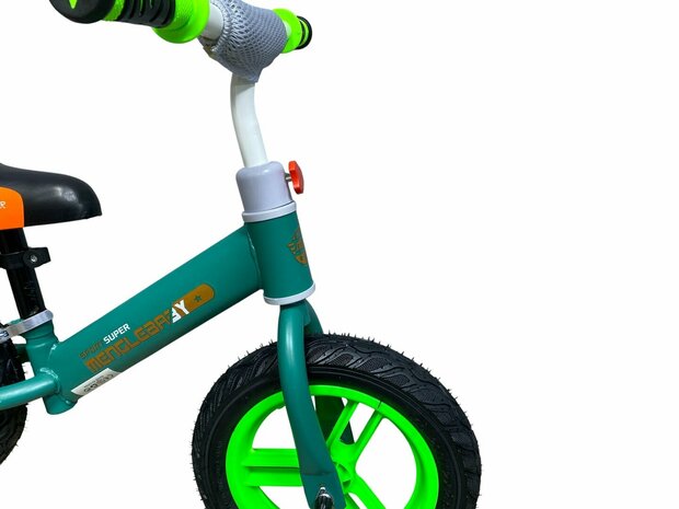 Kinderloopfiets 80 cm - Groen - rubber banden - Mengele Baby - vanaf 1 jaar