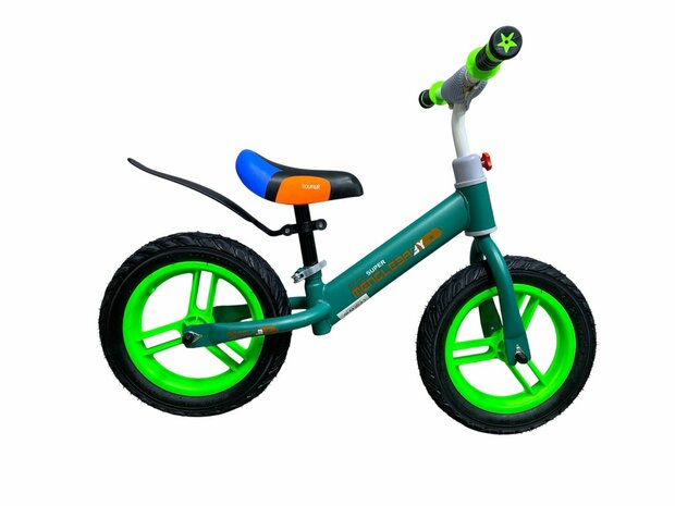 Kinderloopfiets 80 cm - Groen - rubber banden - Mengele Baby - vanaf 1 jaar