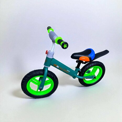 Kinderloopfiets 80 cm - Groen - rubber banden - Mengele Baby - vanaf 1 jaar
