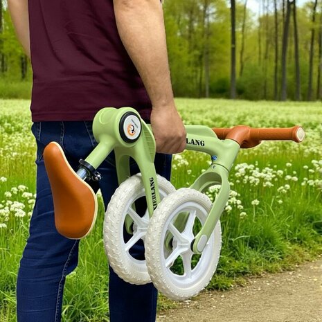 Foldable Bike - Opvouwbare Loopfiets met 1-Knops Systeem - 87 CM - Groen - licht gewicht