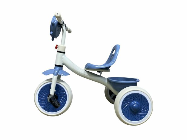 Driewieler kinderfiets - blauw - met pedalen - licht &amp; geluid 63 CM