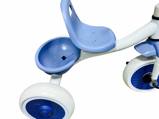 Driewieler kinderfiets - blauw - met pedalen - licht &amp; geluid 63 CM