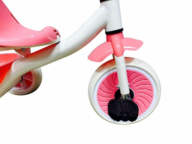 Driewieler kinderfiets - Roze - met pedalen - licht &amp; geluid 63 CM
