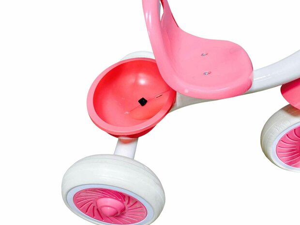 Driewieler kinderfiets - Roze - met pedalen - licht &amp; geluid 63 CM