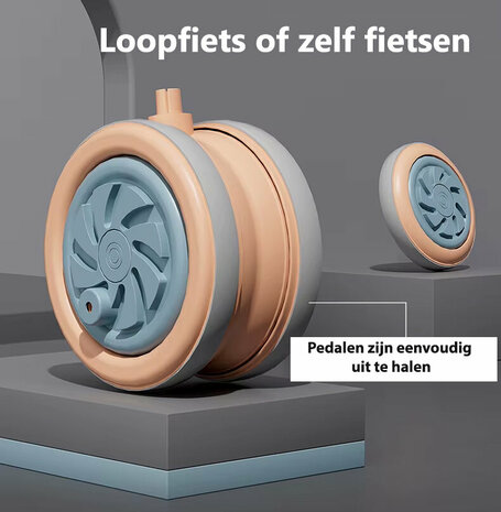 Kinder driewieler met duwstang - Muziek en Licht - Wit - Roze