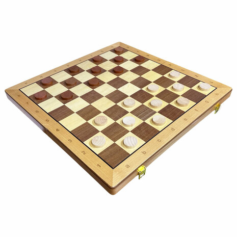 Schaak en dammen 2 in 1 pakket - Opklapbaar - 52x52 cm - Hout