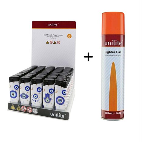 Feuerzeuge &ndash; 50 St&uuml;ck + Nachf&uuml;llgas &ndash; Mykonos &ndash; Fatima-Handabdruck