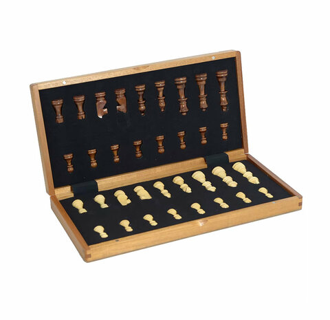 Schaakset van Rozenhout - Met Ge&iuml;ntegreerde Sluiting - Magnetische Schaakbord 38.8cm 