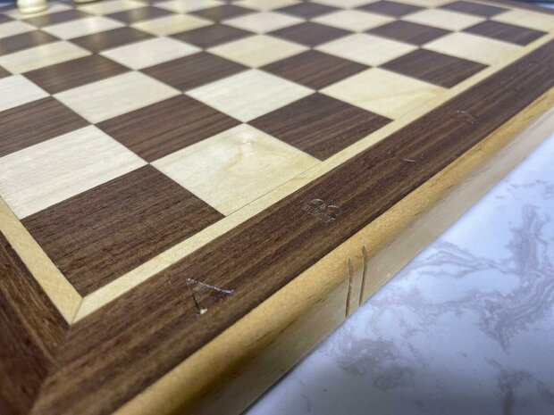 Schaak- en Dambord Luxe Magnetische 2-in-1 - Eikenhout - inklapbaar schaakbord - Wooden Chess Checkers set 