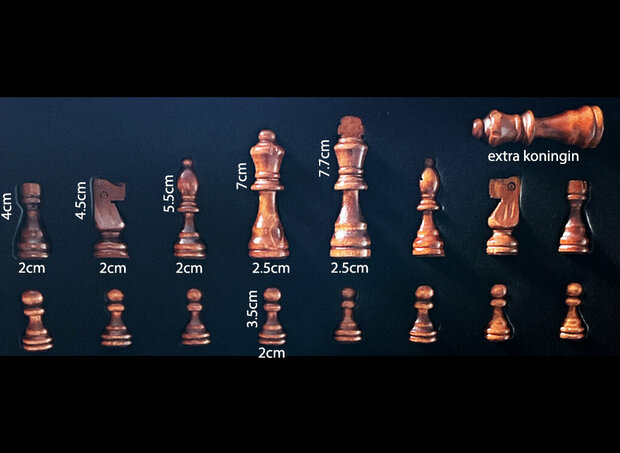 Schaakbord - Professionele Magnetische houten schaakbord 38cm - opvouwbaar