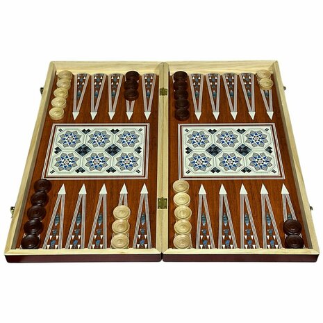 Backgammon - Dammen en Schaakbord- 3 in 1 set - 49X49CM - Hout - Opklapbaar bord