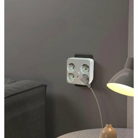 Multiprise, sans rallonge, avec 4 prises et 2 ports USB 1 Type-C (europ&eacute;en)