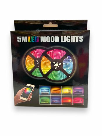 RGB LED MOOD LIGHT 5M - Usb - APP Control &amp; Afstandsbediening 