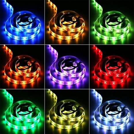 RGB LED MOOD LIGHT 5M - Usb - APP Control &amp; Afstandsbediening 