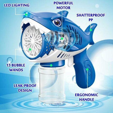 Bubble blowing toy - Bubble Gun Shark - USB rechargeable