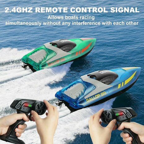 Gallop RC Speedboot &ndash; LED-verlichting, Hoge Snelheid - 2.4GHZ  Tornado boat Blue