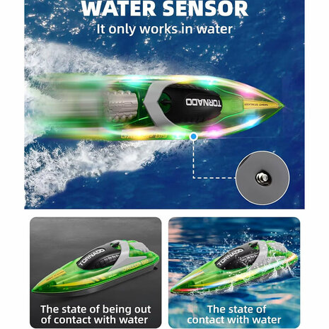 Gallop RC Speedboot &ndash; LED-verlichting, Hoge Snelheid - 2.4GHZ  Tornado boat Orange