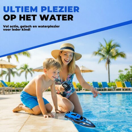 Speed Race Boat &ndash; HJ808 RC Speedboot met 2.4 GHz Afstandsbediening - Rood