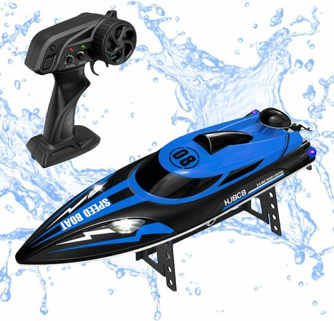 Speed Race Boat &ndash; HJ808 RC Speedboot met 2.4 GHz Afstandsbediening - Blauw