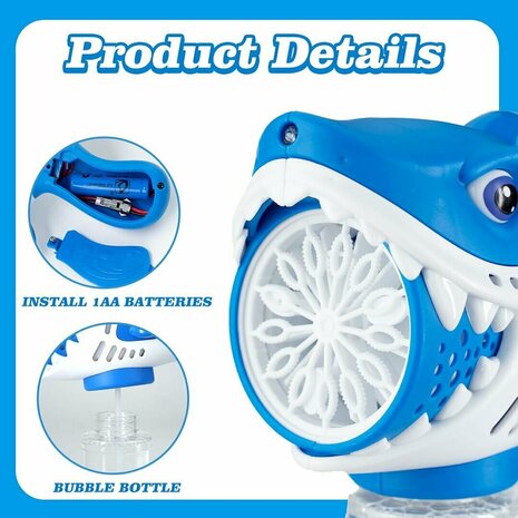 Bellenblaas speelgoed &ndash; Bubble Gun Shark &ndash; USB oplaadbaar &ndash; Combi Set (2 stuks)
