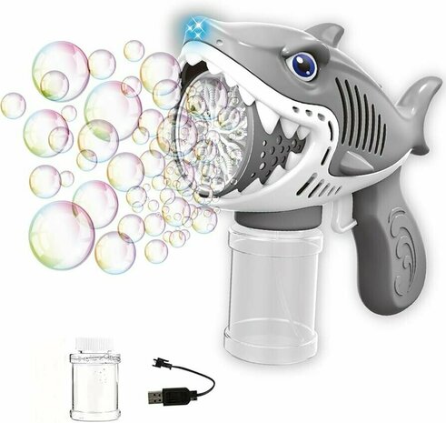 Bellenblaas speelgoed &ndash; Bubble Gun Shark &ndash; USB oplaadbaar &ndash; Combi Set (2 stuks)