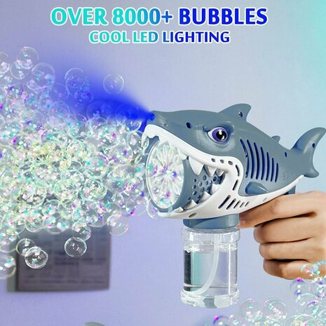 Bellenblaas speelgoed &ndash; Bubble Gun Shark &ndash; USB oplaadbaar &ndash; Combi Set (2 stuks)