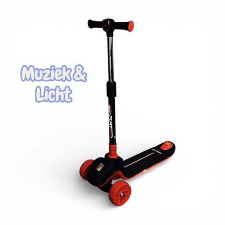kinderstep 3 wielen - Scooter - Opvouwbaar - Kantelstep - Met Licht &amp; Muziek 