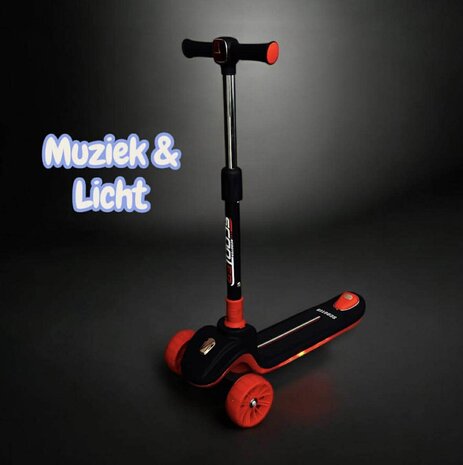 kinderstep 3 wielen - Scooter - Opvouwbaar - Kantelstep - Met Licht &amp; Muziek 