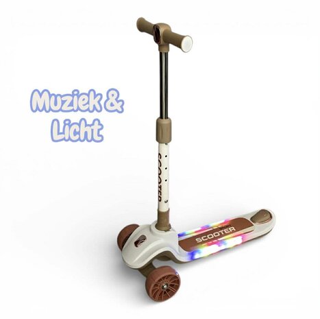 Kinderstep 3 Wielen - Scooter - Driewieler Step Opvouwbaar - Kantelstep - Met Licht &amp; Muziek B