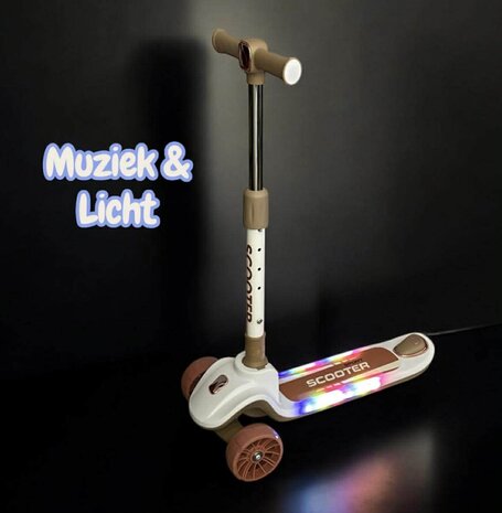 Kinderstep 3 Wielen - Scooter - Driewieler Step Opvouwbaar - Kantelstep - Met Licht &amp; Muziek B