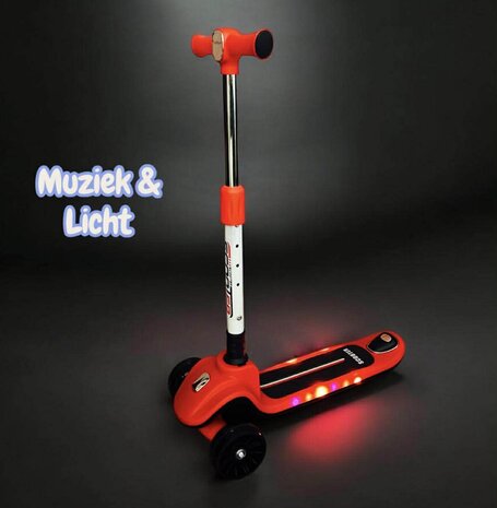Kinderstep 3 Wielen - Scooter - Driewieler Step Opvouwbaar - Kantelstep - Met Licht &amp; Muziek S