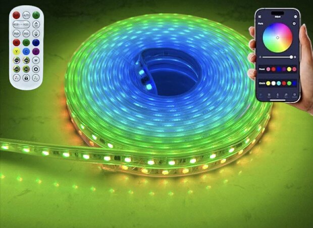 LED - Strip - Complete set - RGB Veelgebruikte kleurrijke RGB - Lichtstrip van 5 meter SMART