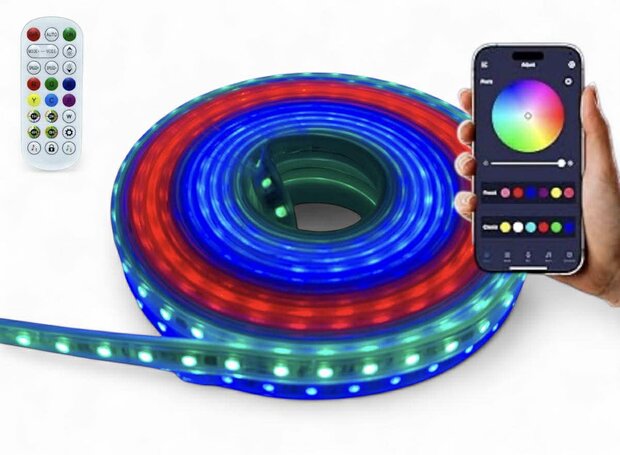 LED - Strip - Complete set - RGB Veelgebruikte kleurrijke RGB - Lichtstrip van 5 meter SMART