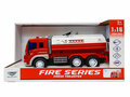 Fire truck with lights and sound - with water pump hose - City service fire engine (28 cm)