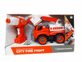 RC DIY Fire Truck Toy Construction Set 24 Pieces - 4in1 - Remote Control &amp; Drill Driver - City Fire Fight Fire Truck