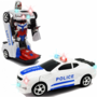 Roboter-Polizeiauto 2-in-1-Roboter und automatischer Autotransformator f&uuml;r die Polizei &ndash; LED-Licht und Fl&uuml;ssigkeit 22 cm