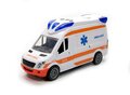Ambulance 112 toy vehicle - pull back drive - with siren sound and lights on - 25 cm