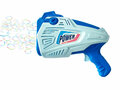 Bubble blowing toy gun - shoots bubbles automatically - Bubble Game - incl soap Blue