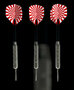 Darts set - 3 pieces - Darts - drop-shaped darts incl. darts shafts and case - Red