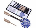 DART ARROW - 3 PIECES OF STEEL DART ARROWS - DARTS - INCL. DARTS SHAFTS AND STORAGE BOX - BLUE