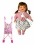 Baby doll Bonnie - stroller + accessories - cuddly baby doll - 12 baby sounds - 40CM