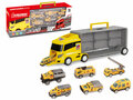 Vrachtwagen transporter set - werkvoertuigen - 6-delig set - truck koffer - 36.4 cm