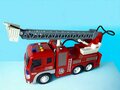 Fire truck - Friction motor - spray hose and ladder truck - with sound and lights - 27.5 cm